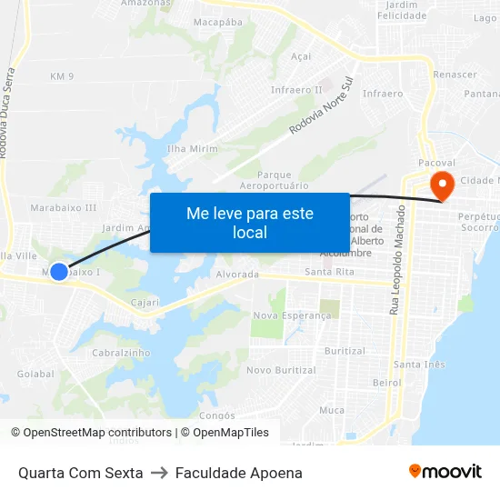 Quarta Com Sexta to Faculdade Apoena map