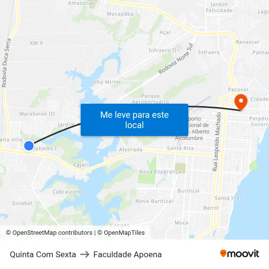 Quinta Com Sexta to Faculdade Apoena map