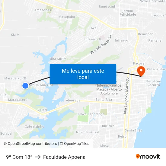 9ª Com 18ª to Faculdade Apoena map