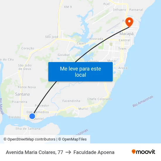 Avenida Maria Colares, 77 to Faculdade Apoena map
