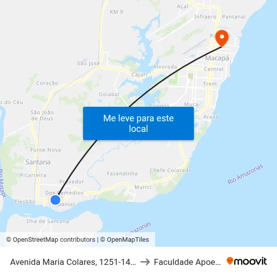 Avenida Maria Colares, 1251-1435 to Faculdade Apoena map