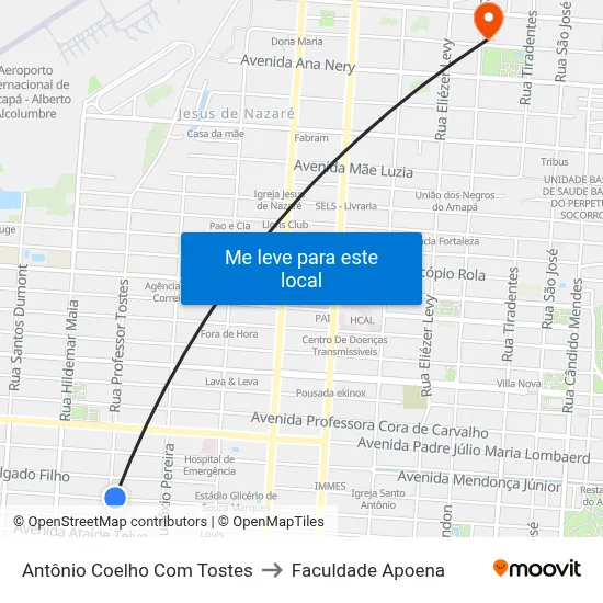 Antônio Coelho Com Tostes to Faculdade Apoena map