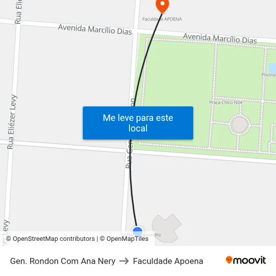 Gen. Rondon Com Ana Nery to Faculdade Apoena map