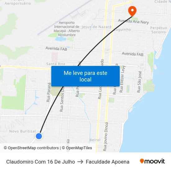 Claudomiro Com 16 De Julho to Faculdade Apoena map