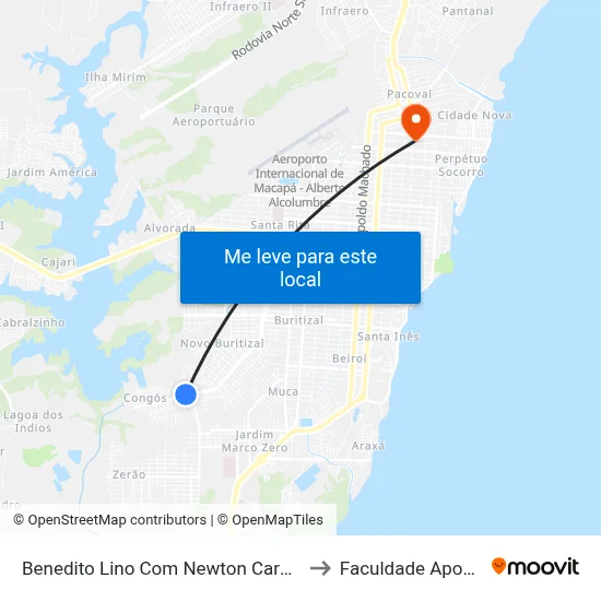Benedito Lino Com Newton Cardoso to Faculdade Apoena map