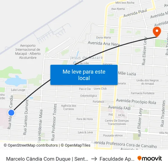 Marcelo Cândia Com Duque | Sentido Norte to Faculdade Apoena map