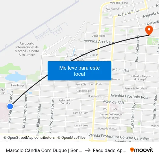 Marcelo Cândia Com Duque | Sentido Sul to Faculdade Apoena map