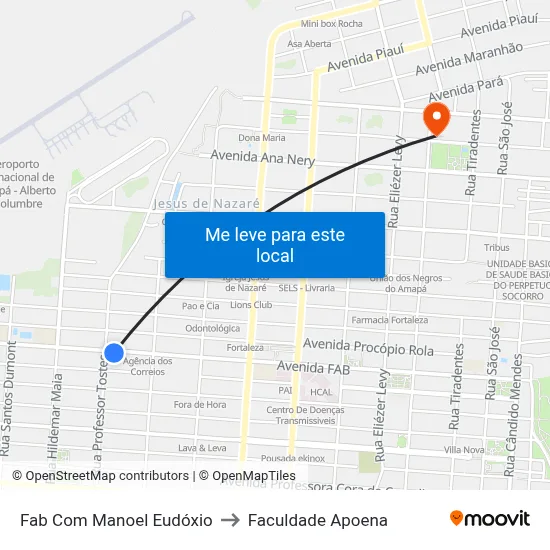 Fab Com Manoel Eudóxio to Faculdade Apoena map