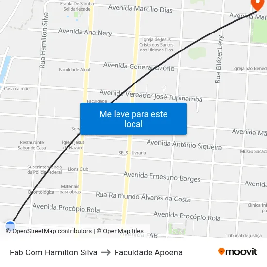 Fab Com Hamilton Silva to Faculdade Apoena map