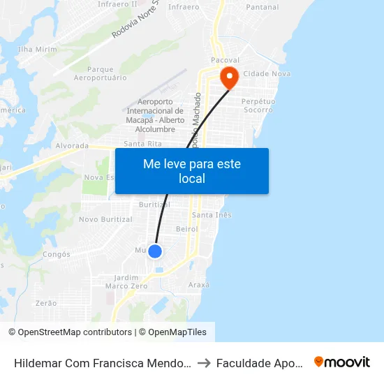 Hildemar Com Francisca Mendonça to Faculdade Apoena map