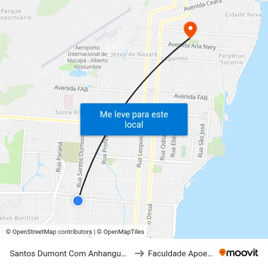 Santos Dumont Com Anhanguera to Faculdade Apoena map