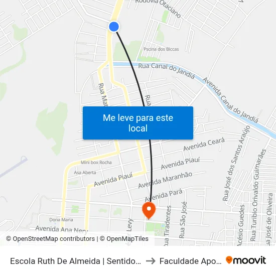 Escola Ruth De Almeida | Sentido Norte to Faculdade Apoena map