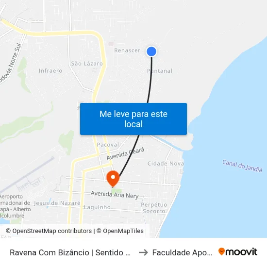 Ravena Com Bizâncio | Sentido Oeste to Faculdade Apoena map