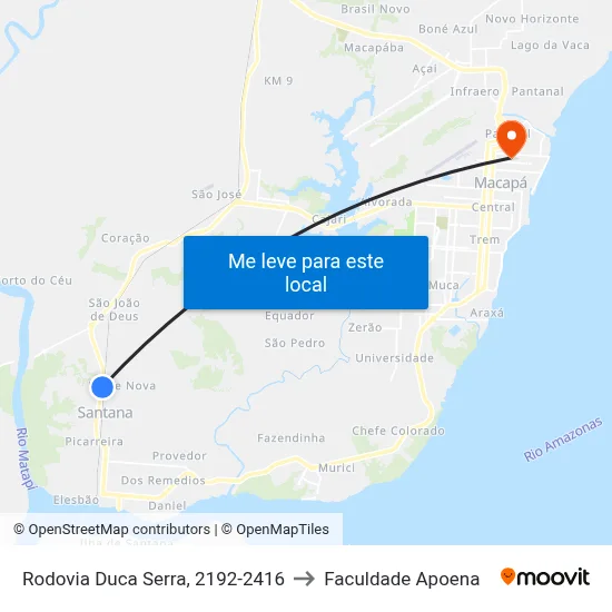 Rodovia Duca Serra, 2192-2416 to Faculdade Apoena map