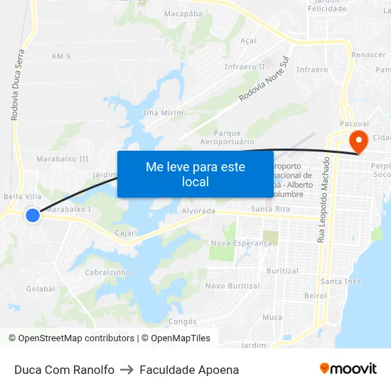 Duca Com Ranolfo to Faculdade Apoena map