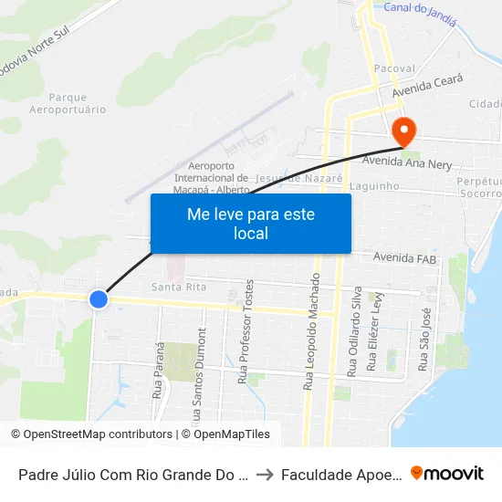 Padre Júlio Com Rio Grande Do Sul to Faculdade Apoena map