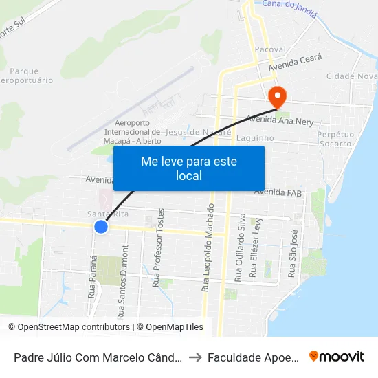 Padre Júlio Com Marcelo Cândia to Faculdade Apoena map