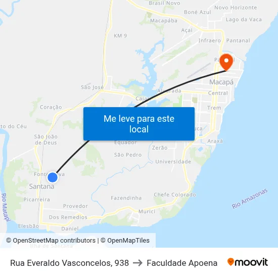Rua Everaldo Vasconcelos, 938 to Faculdade Apoena map