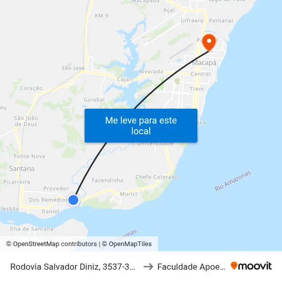 Rodovia Salvador Diniz, 3537-3629 to Faculdade Apoena map