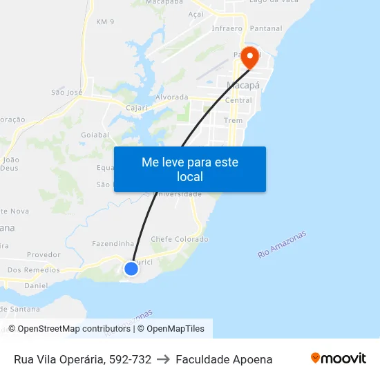 Rua Vila Operária, 592-732 to Faculdade Apoena map