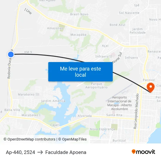 Ap-440, 2524 to Faculdade Apoena map