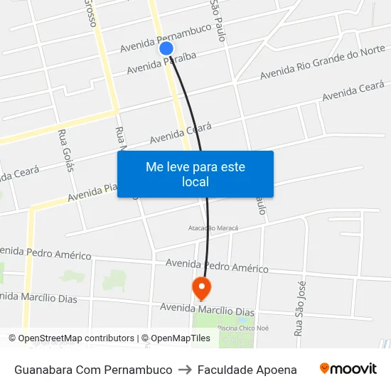 Guanabara Com Pernambuco to Faculdade Apoena map