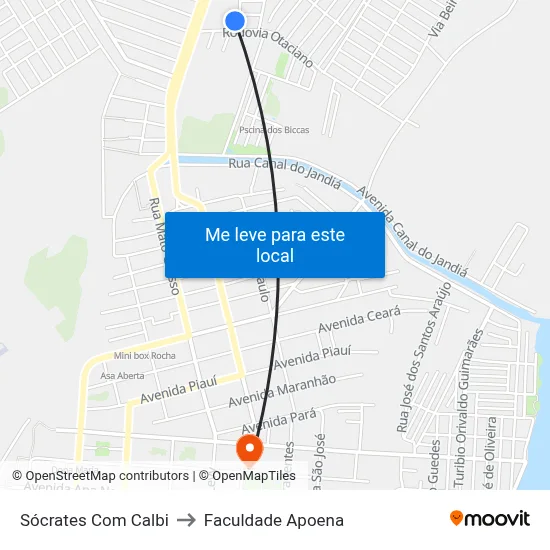 Sócrates Com Calbi to Faculdade Apoena map