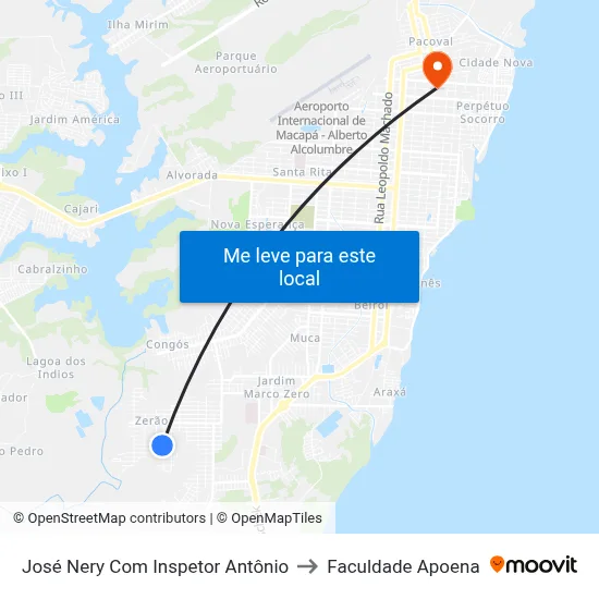 José Nery Com Inspetor Antônio to Faculdade Apoena map