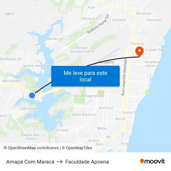 Amapá Com Maracá to Faculdade Apoena map