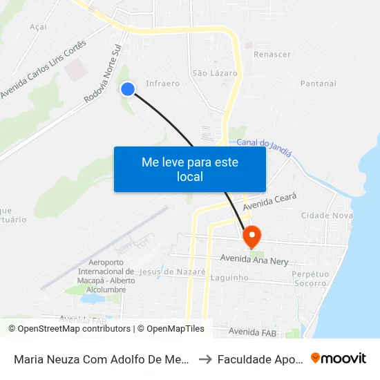 Maria Neuza Com Adolfo De Menezes to Faculdade Apoena map