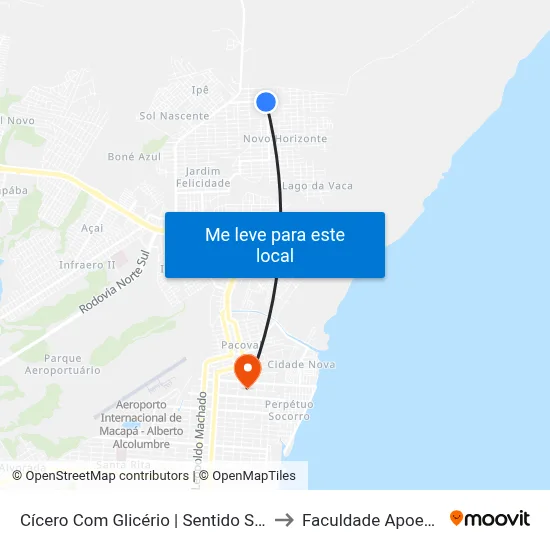 Cícero Com Glicério | Sentido Sul to Faculdade Apoena map