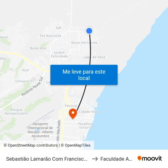 Sebastião Lamarão Com Francisco Cassiano to Faculdade Apoena map