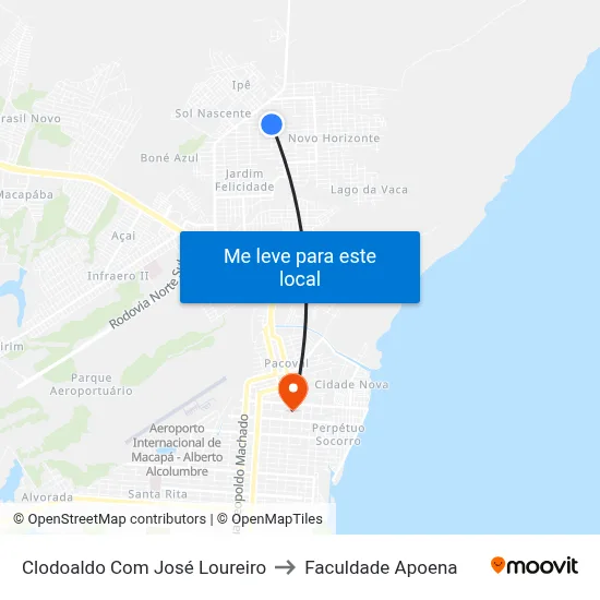 Clodoaldo Com José Loureiro to Faculdade Apoena map