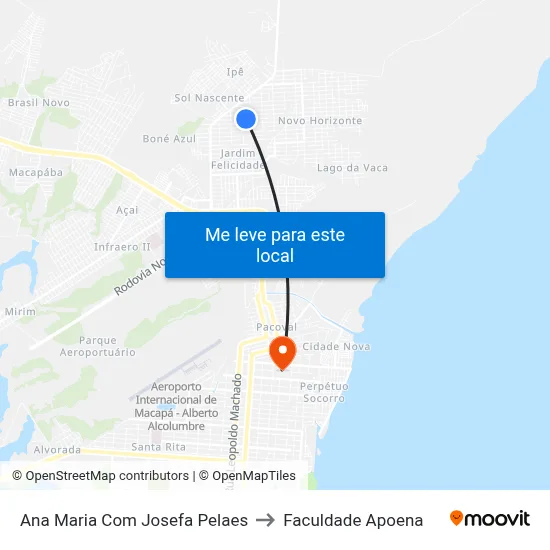 Ana Maria Com Josefa Pelaes to Faculdade Apoena map