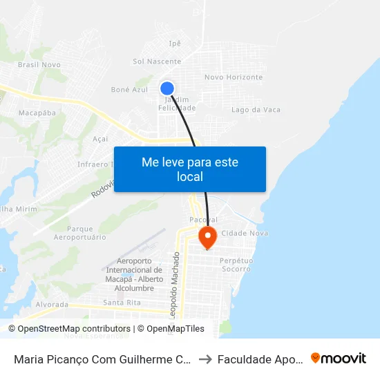 Maria Picanço Com Guilherme Coelho to Faculdade Apoena map