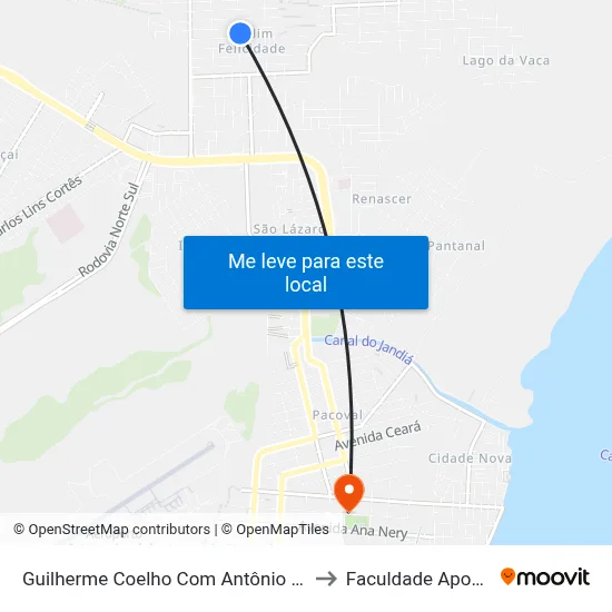 Guilherme Coelho Com Antônio Reis to Faculdade Apoena map