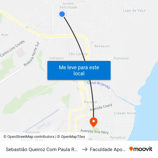 Sebastião Queiroz Com Paula Ramos to Faculdade Apoena map