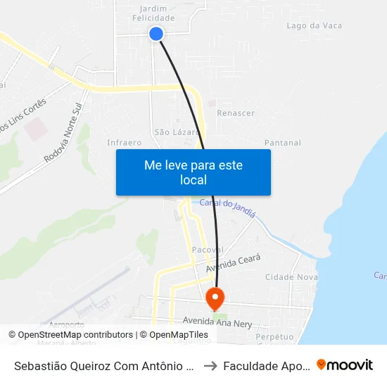 Sebastião Queiroz Com Antônio Osmar to Faculdade Apoena map