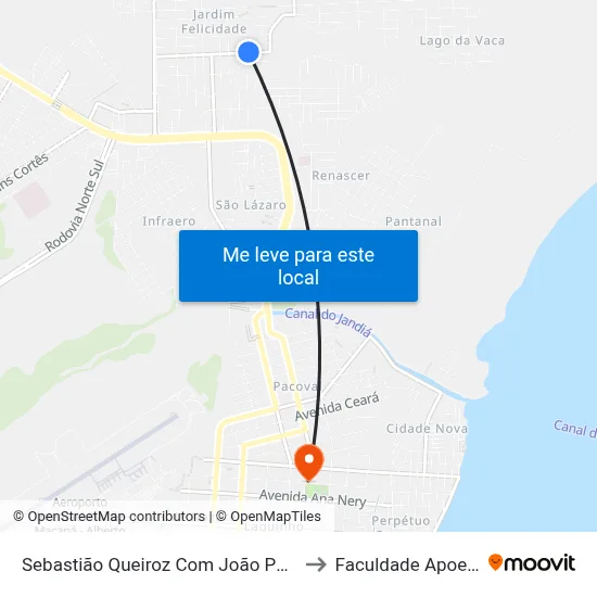 Sebastião Queiroz Com João Paulo to Faculdade Apoena map