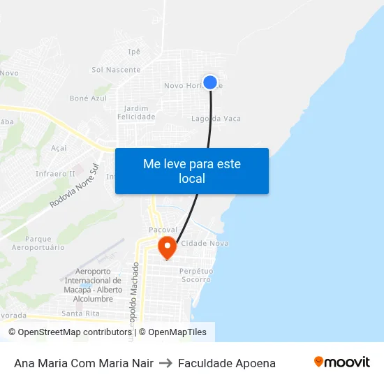Ana Maria Com Maria Nair to Faculdade Apoena map