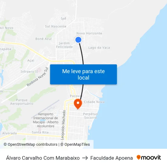 Álvaro Carvalho Com Marabaixo to Faculdade Apoena map