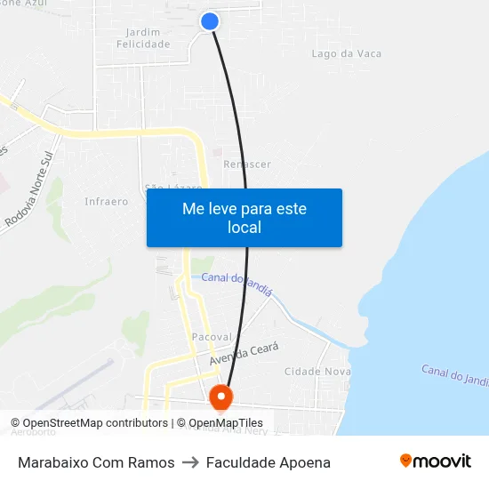 Marabaixo Com Ramos to Faculdade Apoena map
