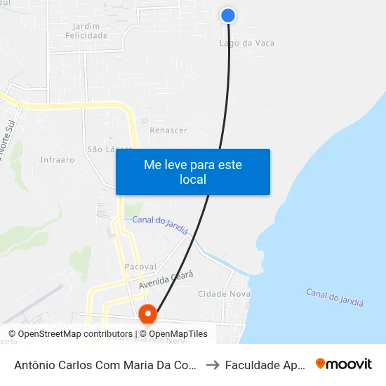 Antônio Carlos Com Maria Da Conceição to Faculdade Apoena map