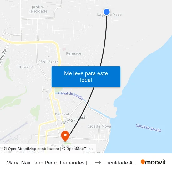 Maria Nair Com Pedro Fernandes | Sentido Sul to Faculdade Apoena map