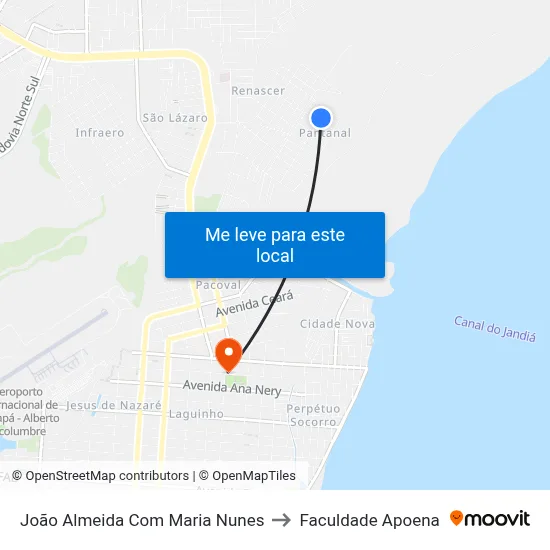João Almeida Com Maria Nunes to Faculdade Apoena map