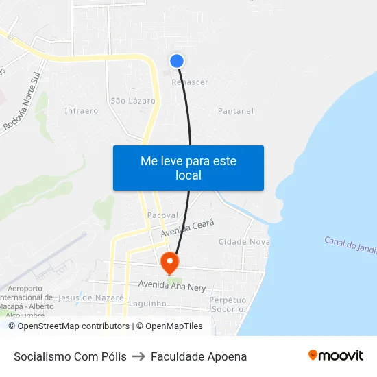 Socialismo Com Pólis to Faculdade Apoena map