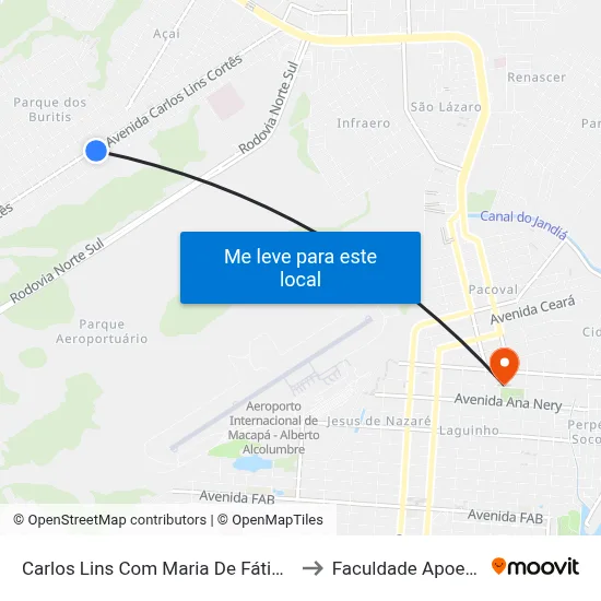 Carlos Lins Com Maria De Fátima to Faculdade Apoena map