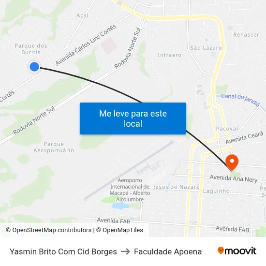 Yasmin Brito Com Cid Borges to Faculdade Apoena map