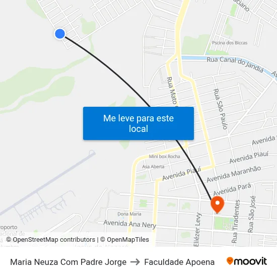 Maria Neuza Com Padre Jorge to Faculdade Apoena map