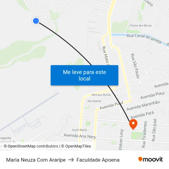 Maria Neuza Com Araripe to Faculdade Apoena map